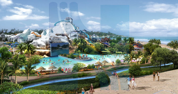 度假綜合體項目旅游規(guī)劃院完成海花島水上主題樂園海嘯狂歡區(qū)旅游規(guī)劃效果圖