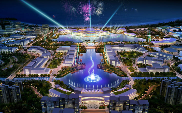 度假綜合體項(xiàng)目旅游規(guī)劃設(shè)計(jì)公司:中國惠安海洋生態(tài)文化旅游城啟動區(qū)夜景旅游規(guī)劃效果圖