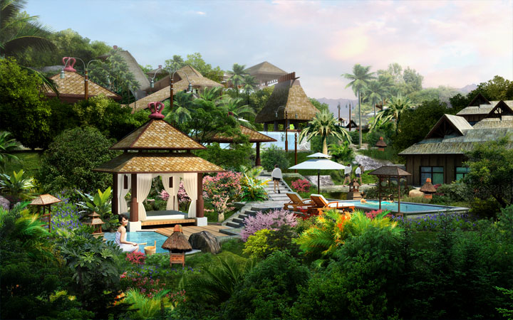 廣東錦繡香江溫泉城溫泉旅游規(guī)劃設計效果圖