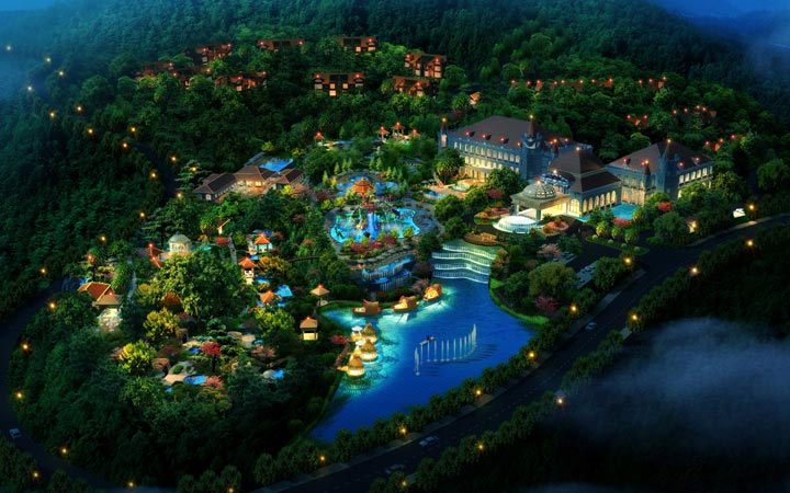 美的鷺湖半山溫泉旅游規(guī)劃鳥(niǎo)瞰圖